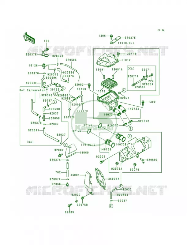 Air Cleaner Kawasaki MOTOS 1200 1997 Voyager XII  ZG1200-B11