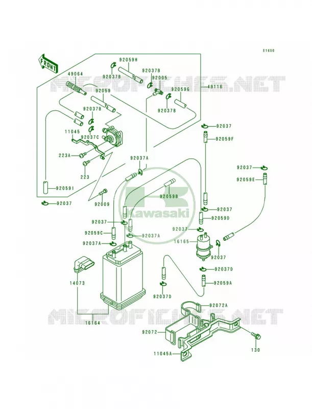 Fuel Evaporative System Kawasaki MOTOS 1200 1997 Voyager XII  ZG1200-B11