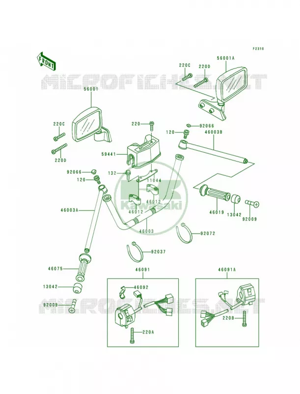 Handlebar Kawasaki MOTOS 1200 1997 Voyager XII  ZG1200-B11