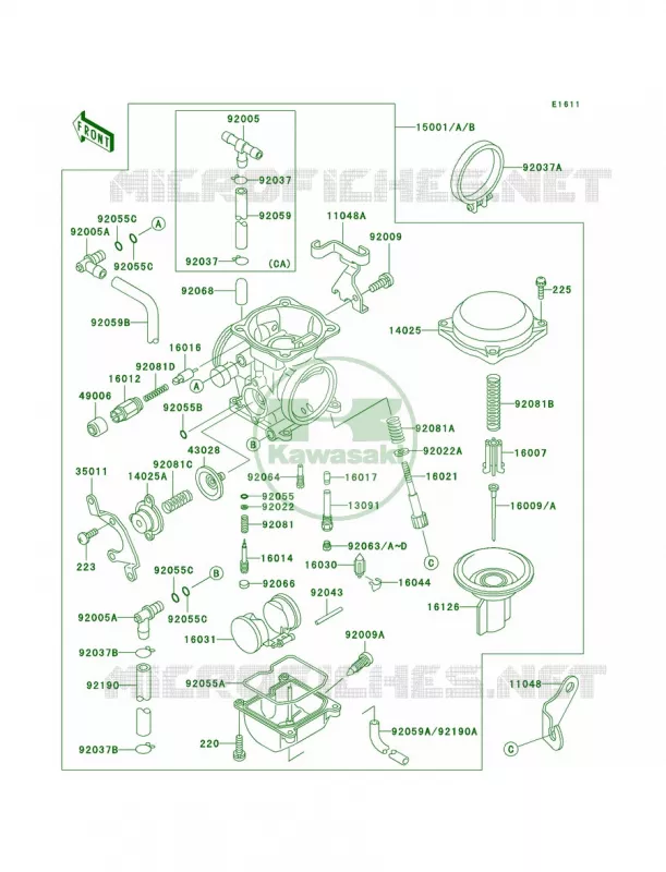 Carburetor Kawasaki MOTOS 650 1993 KLX650   KLX650-C1