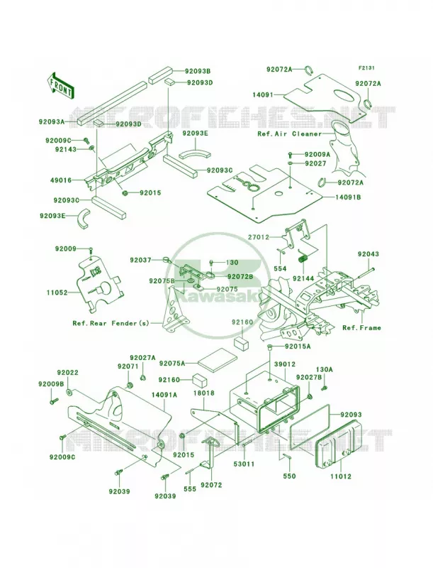 Frame Fittings Kawasaki QUAD 360 2007 Prairie 360 4X4 Hardwoods Green HD  KVF360C7F