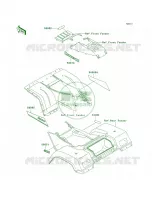 DecalsRedKLF300 C14 para Kawasaki Bayou 300 4X4 1999