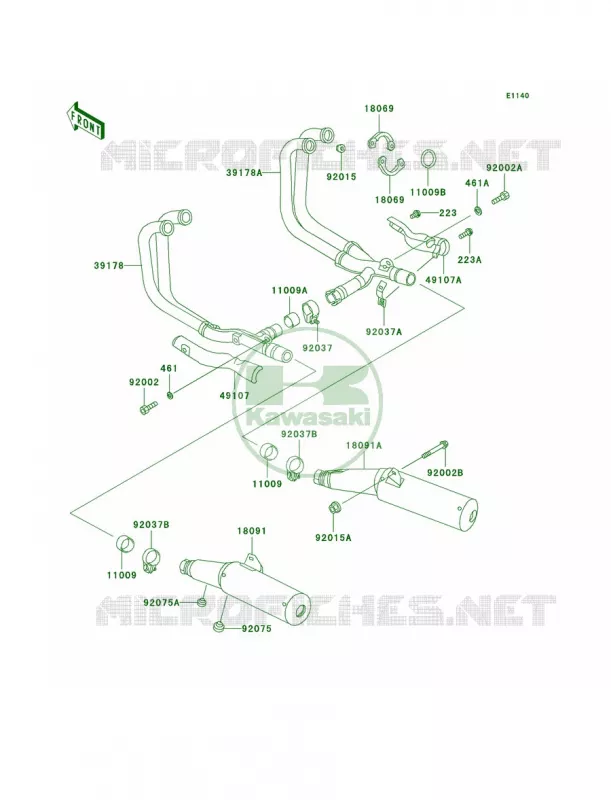 Mufflers Kawasaki MOTOS 1000 2006 Concours  ZG1000A6F