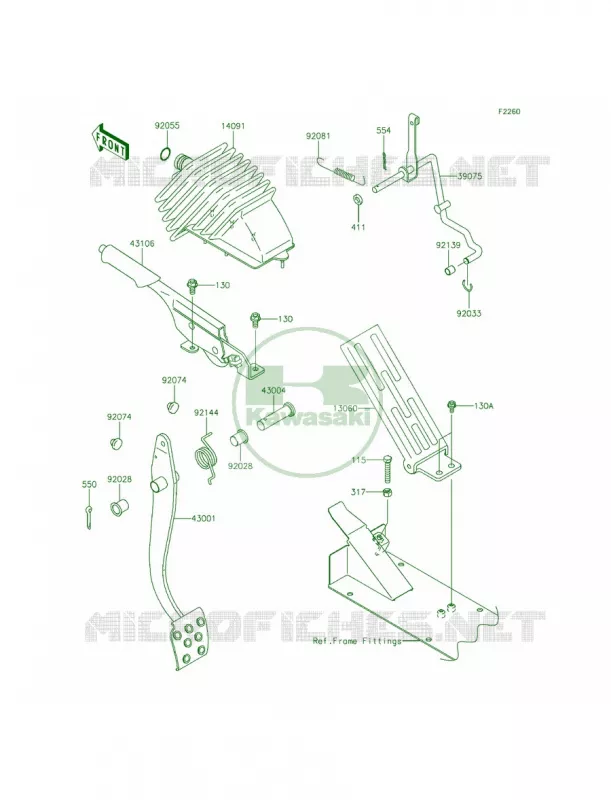 Brake PedalThrottle Lever Kawasaki MULE 620 2015 MULE 4010 TRANS4x4  KAF620RFF