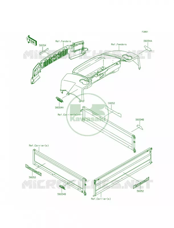DecalsMEF Kawasaki MULE 620 2014 Mule 4010 4x4  KAF620MEF