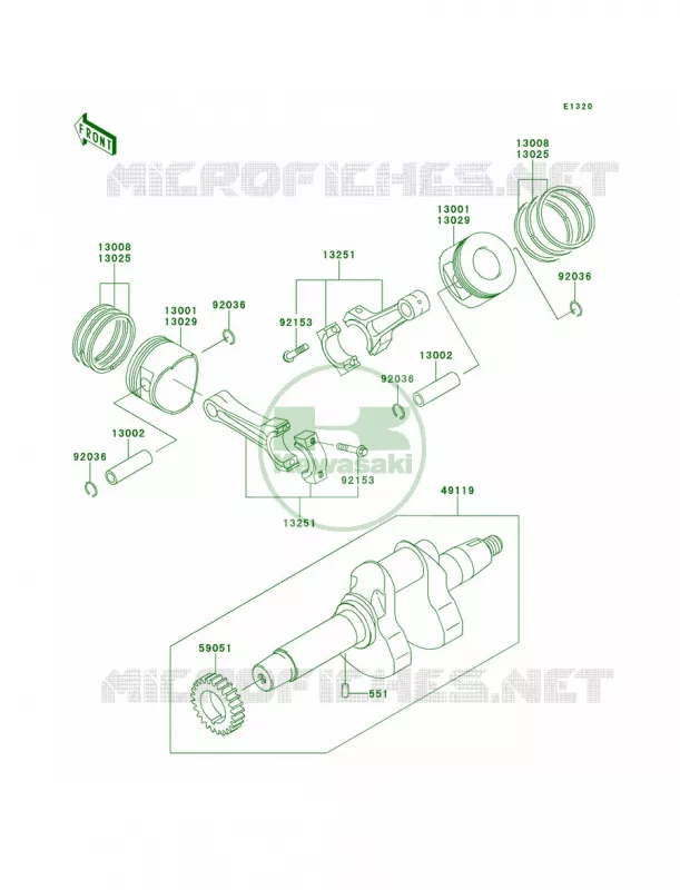 CrankshaftPistons Kawasaki MULE 620 2013 Mule 4010 4x4  KAF620MDF