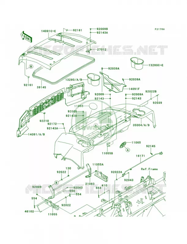 FendersPCFPDF Kawasaki MULE 620 2011 Mule 4000  KAF620PBF
