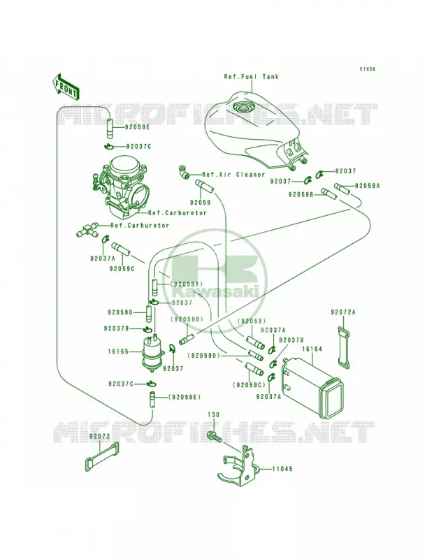 Fuel Evaporative System Kawasaki MOTOS 1000 1996 Concours  ZG1000-A11