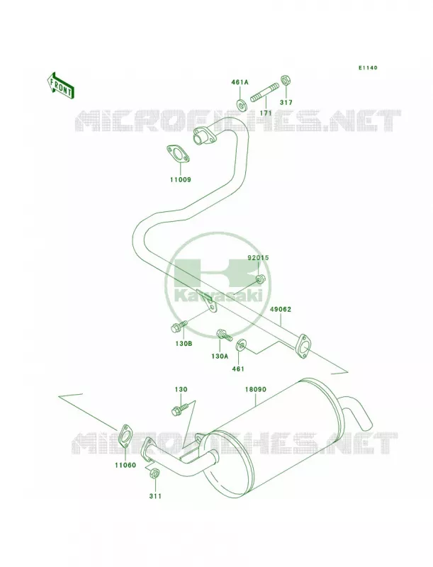 Mufflers Kawasaki MULE 300 2007 MULE 520  KAF300-D2