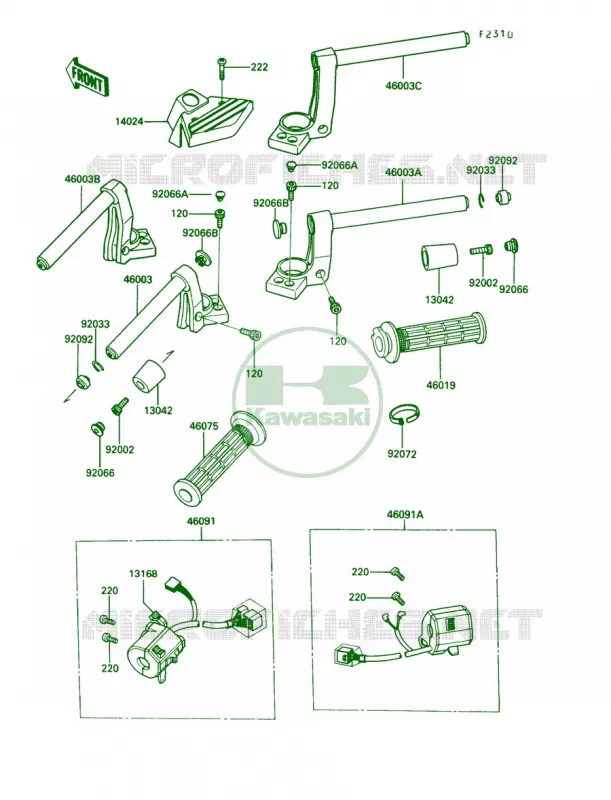 Handlebar Kawasaki MOTOS 1000 1989 Concours  ZG1000-A4