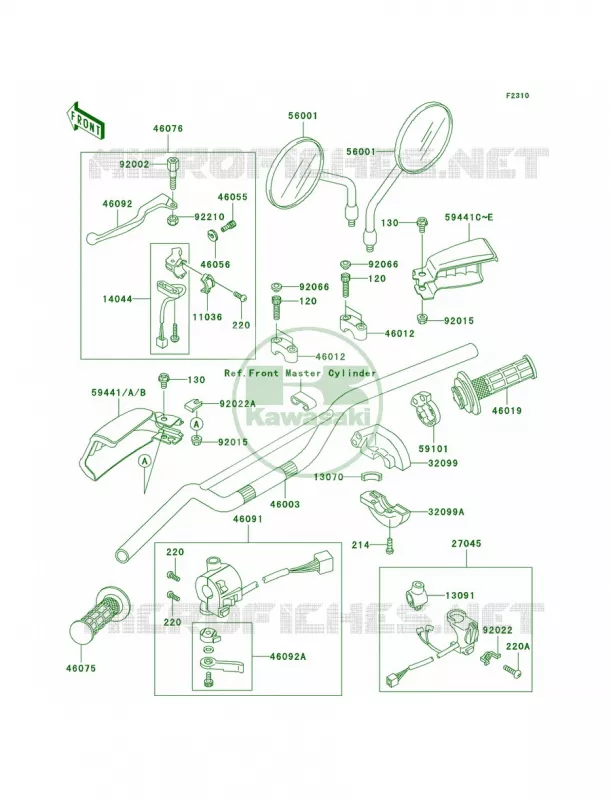Handlebar Kawasaki MOTOS 650 2007 KLR650  KL650A7F