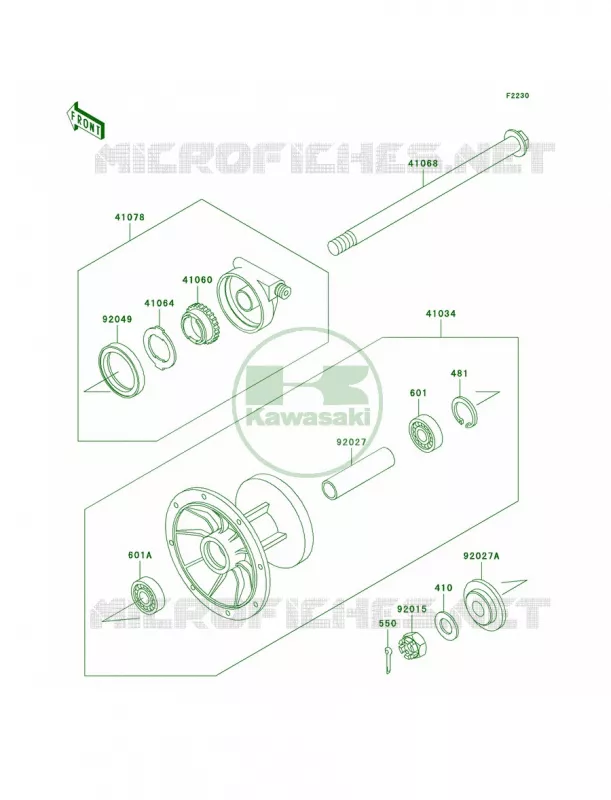 Front Hub Kawasaki MOTOS 650 2005 KLR650  KL650-A19