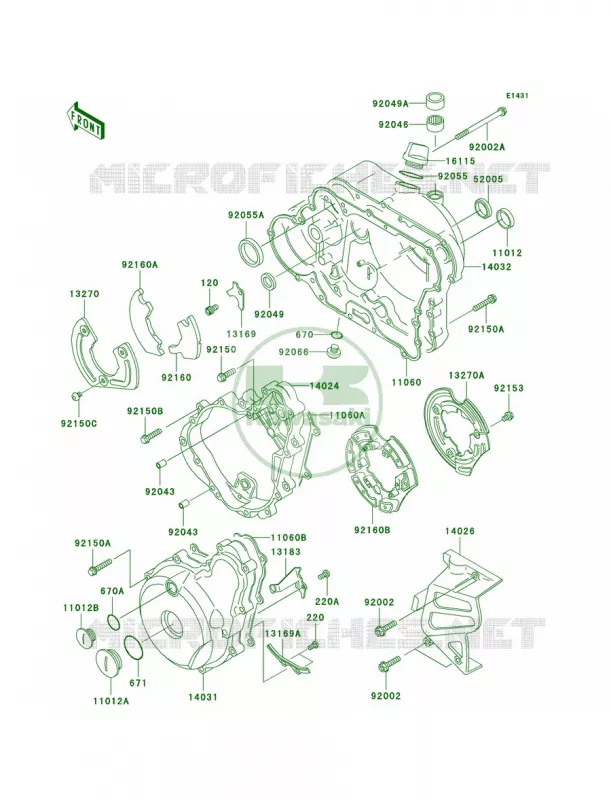Engine Covers Kawasaki MOTOS 650 2001 KLR650  KL650-A15
