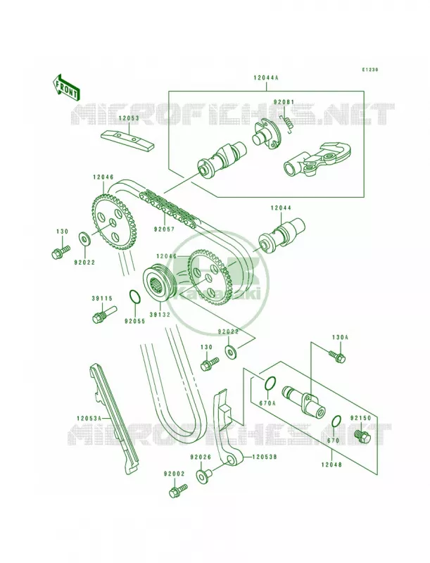CamshaftsTensioner Kawasaki MOTOS 250 1995 KLR250  KL250-D12