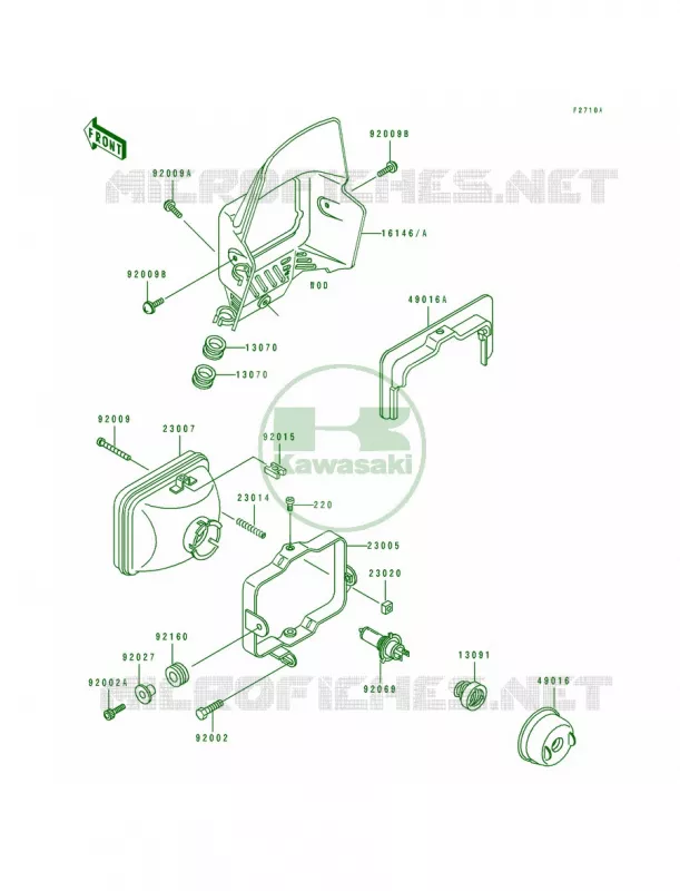 Headlights Kawasaki MOTOS 250 1995 KLR250  KL250-D12