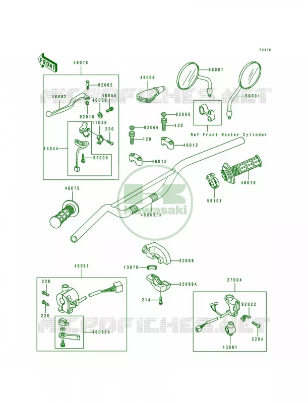 Handlebar Kawasaki MOTOS 250 1993 KLR250  KL250-D10