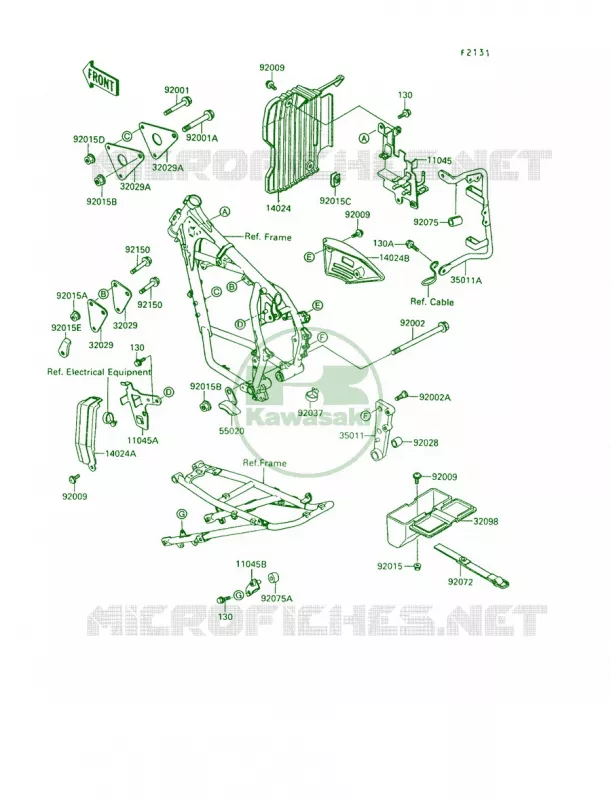 Frame Fittings Kawasaki MOTOS 650 1993 KLR650  KL650-A7