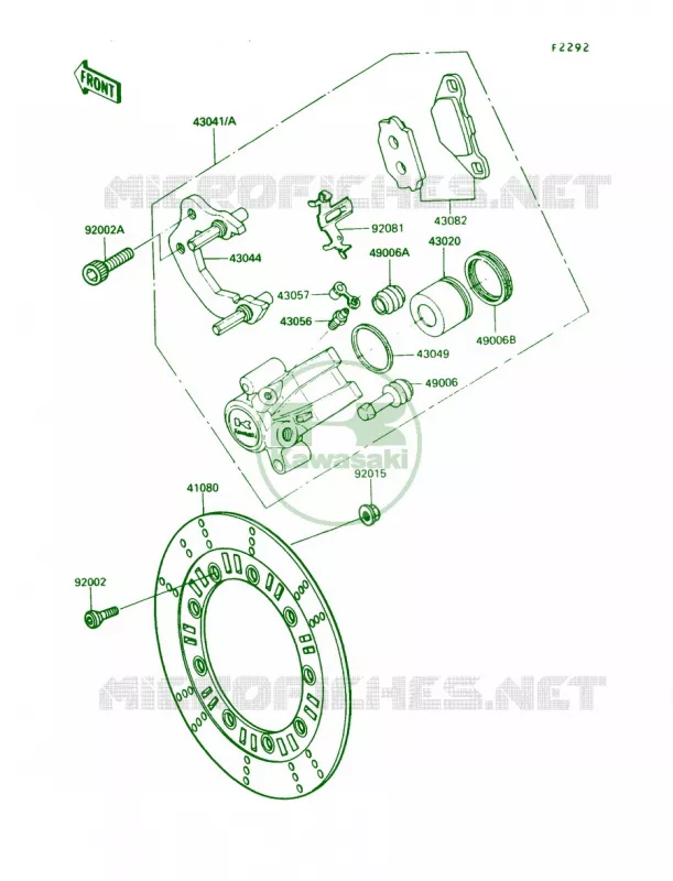 Front Caliper Kawasaki MOTOS 250 1992 KLR250  KL250-D9