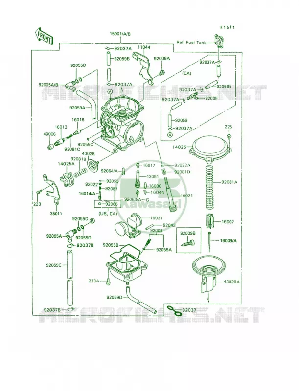 Carburetor Kawasaki MOTOS 650 1992 KLR650  KL650-A6