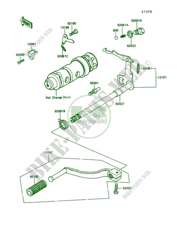 Gear Change Mechanism para Kawasaki KE100 1990
