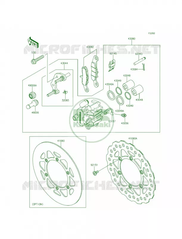 Front Brake Kawasaki MOTOS 100 2014 KX100  KX100FEF