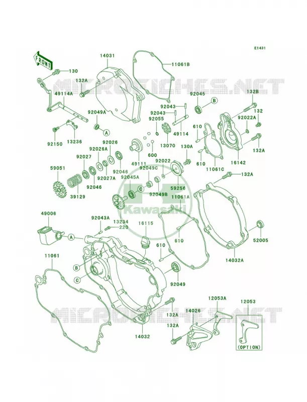 Engine Covers Kawasaki MOTOS 125 2003 KX125  KX125-M1
