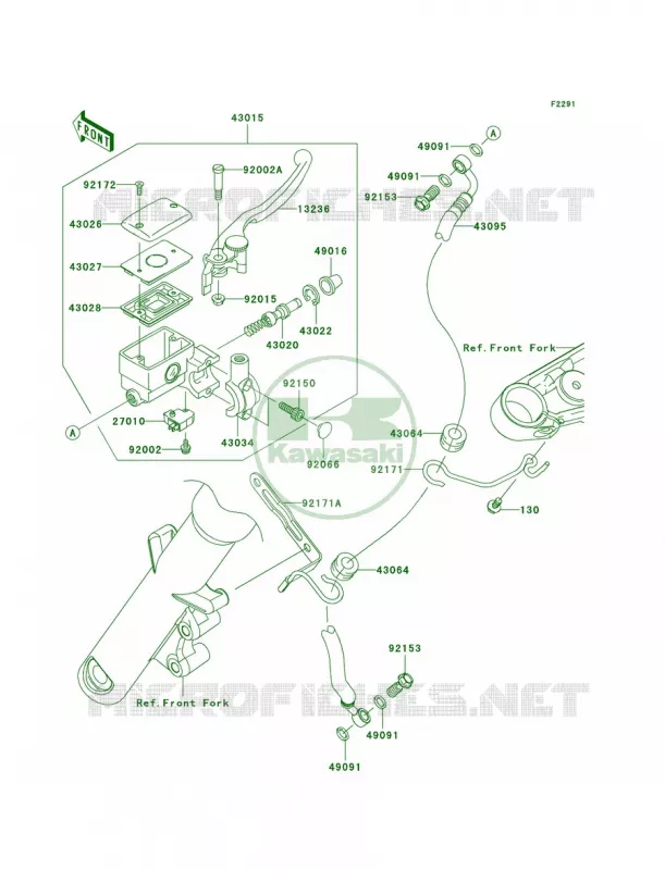 Front Master Cylinder Kawasaki MOTOS 900 2009 Vulcan 900 Custom   VN900C9FA