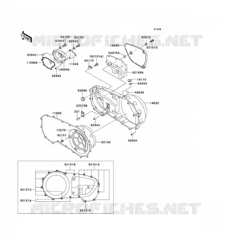 CUBIERTA DEL MOTOR DERECHO(S) Kawasaki MOTOS 1500 1998 VN1500 CLASSIC  VN1500-E1