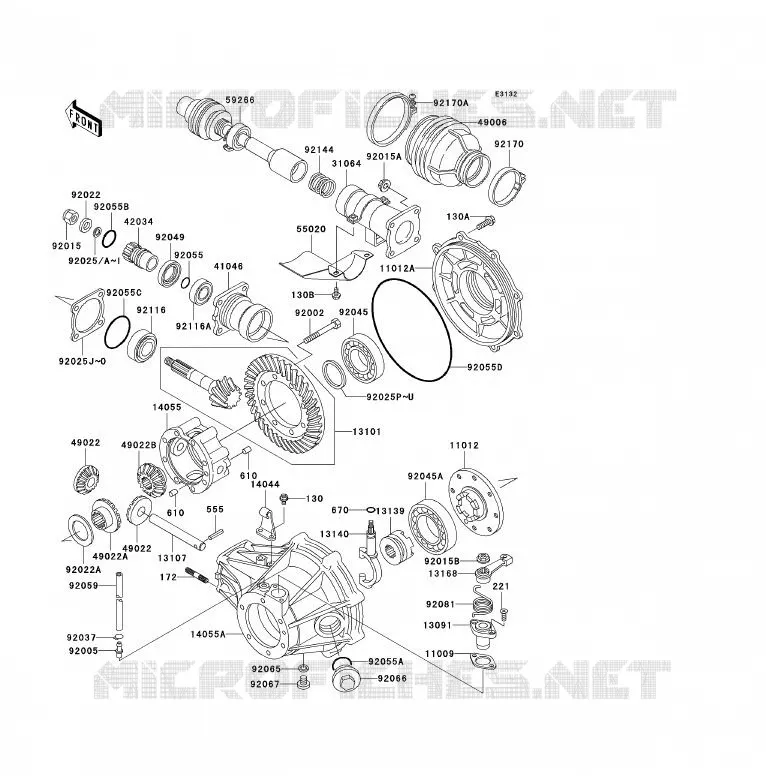 EJE - engranaje final Kawasaki QUAD 300 2003 KLF300  KLF300-B16