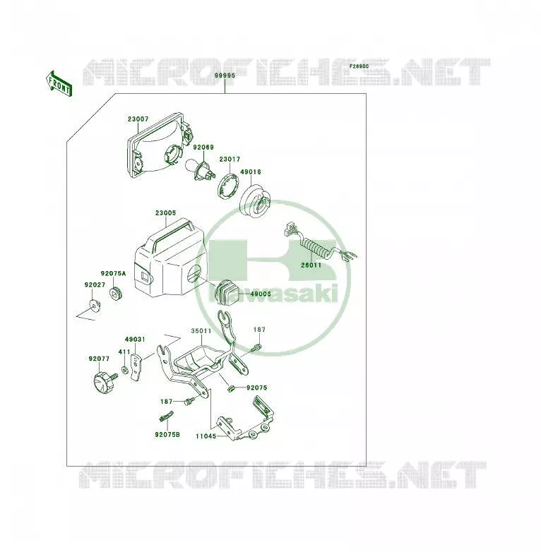 PIEZAS DE OPCIONES(PHARE) Kawasaki QUAD 300 1992 KLF300 4X4  KLF300-C4
