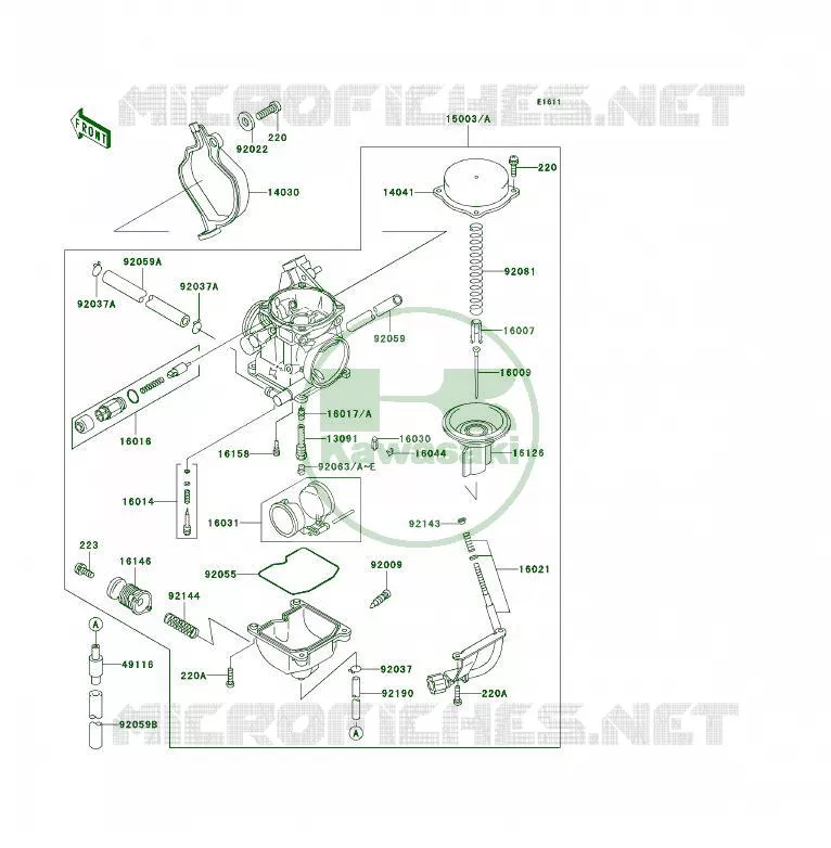 CARBURADOR(-LF400AE532917) Kawasaki QUAD 400 1998 KLF400 4X4  KLF400-B6