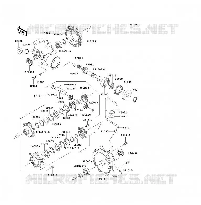 EJE(DIFFERENTIEL) Kawasaki QUAD 300 2001 KVF300 4X4  KVF300-A3