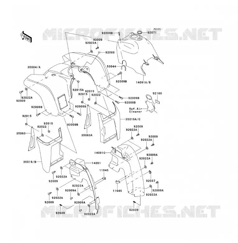 GUARDABARROS DELANTERO Kawasaki QUAD 360 2003 KVF360 4X4  KVF360-A1