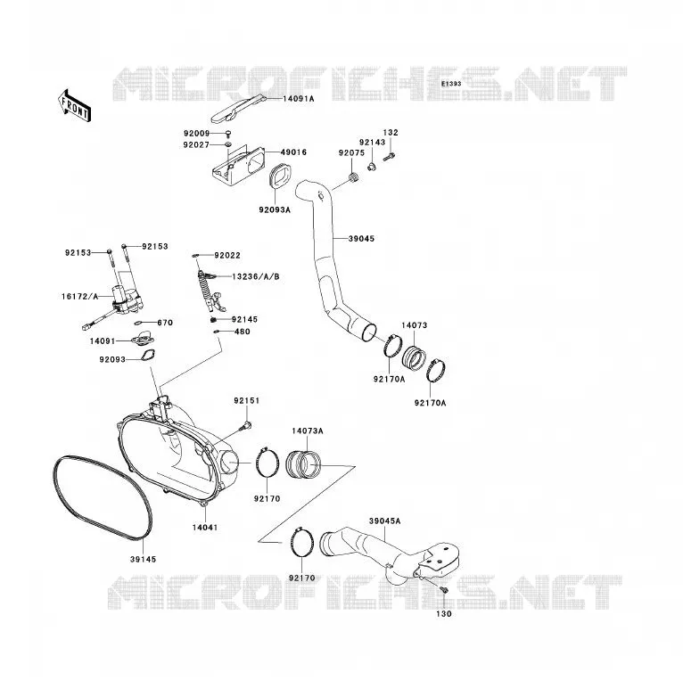 CUBIERTA DEL CONVERTIDOR Kawasaki QUAD 360 2007 KVF360 4X4  KVF360A7F
