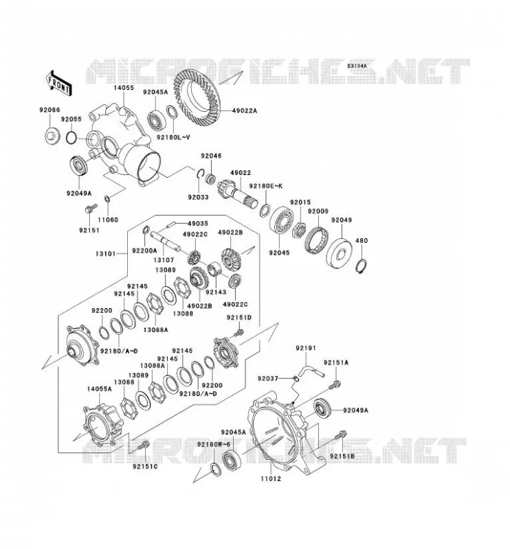 EJE(DIFFERENTIEL) Kawasaki QUAD 400 1998 KVF400 4X4  KVF400-A2