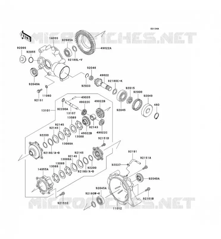 EJE(DIFFERENTIEL) Kawasaki QUAD 400 1998 KVF400 4X4  KVF400-A2