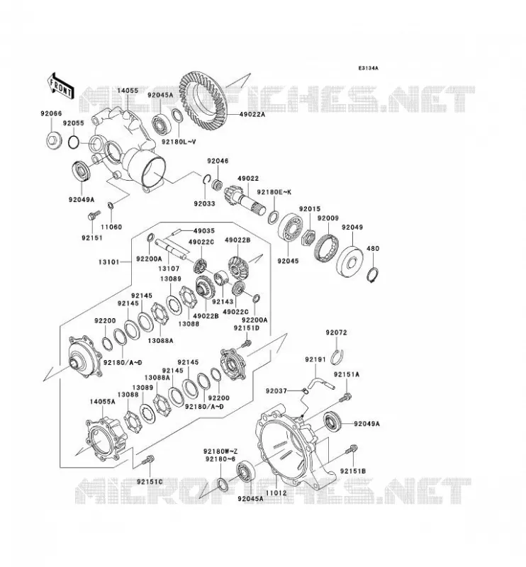 EJE(DIFFERENTIEL) Kawasaki QUAD 400 2002 KVF400 4X4  KVF400-C4