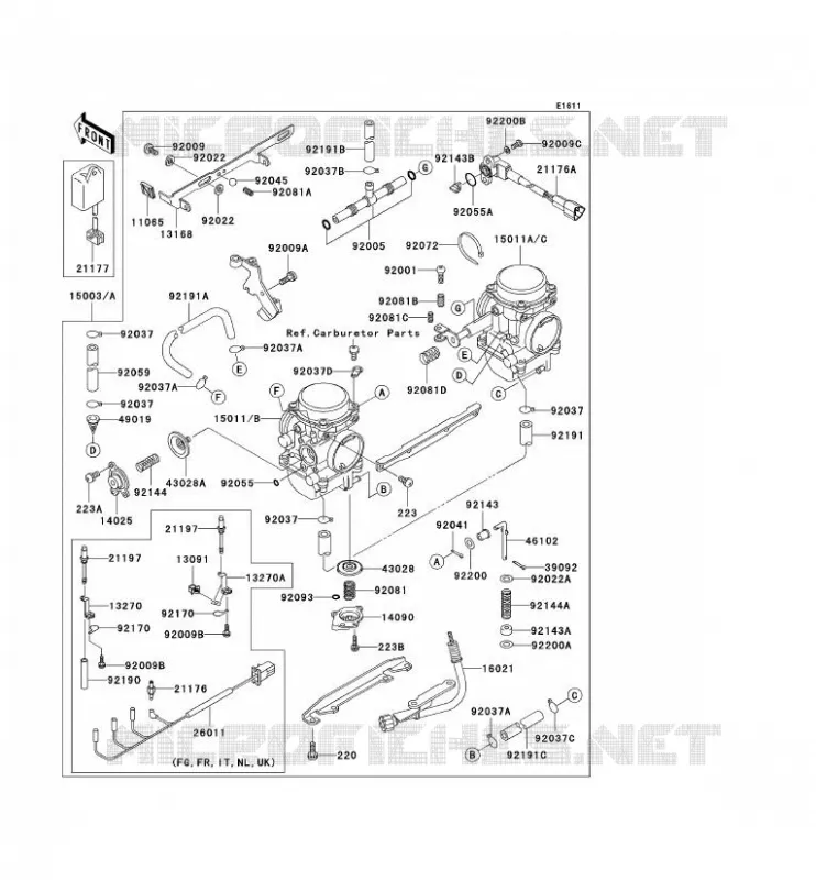 CARBURADOR Kawasaki MOTOS 650 1999 W650  EJ650-A1