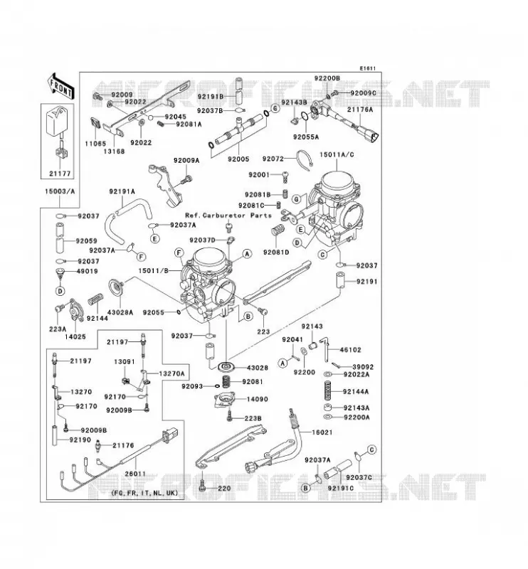CARBURADOR Kawasaki MOTOS 650 1999 W650  EJ650-A1