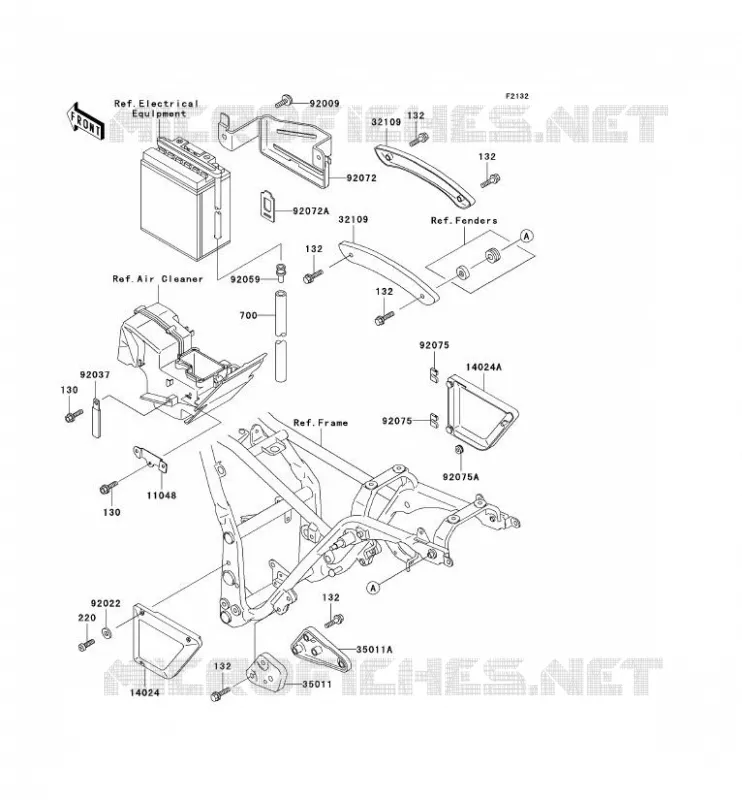SOPORTE DE BATERÍA Kawasaki MOTOS 250 1996 ELIMINATOR 250  EL250-F2