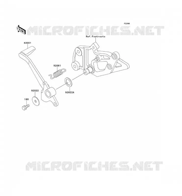 PEDAL DE FRENO Kawasaki MOTOS 500 2000 GPZ500S  EX500-E7