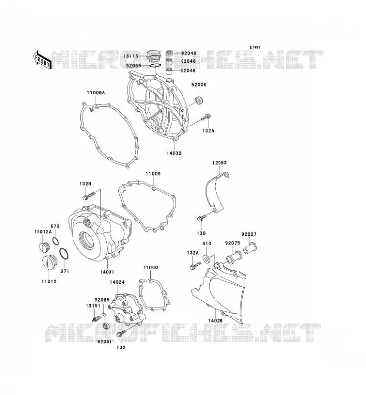Cubiertas del motor Kawasaki MOTOS 500 2002 GPZ500S  EX500-E9