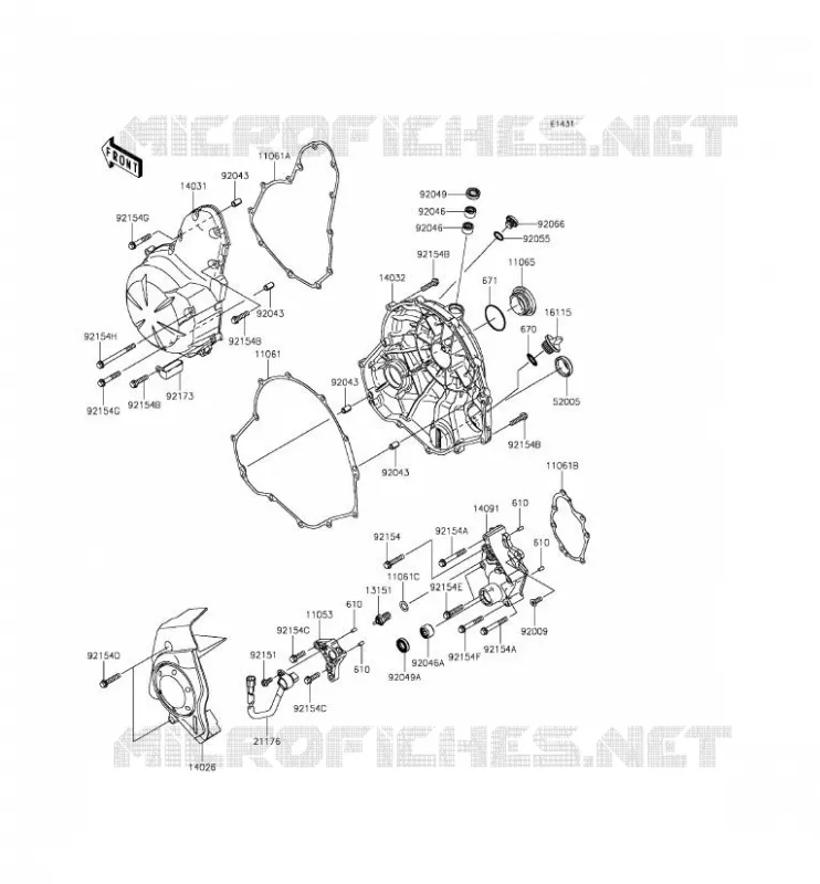 Cubiertas del motor Kawasaki MOTOS 650 2012 ER-6F  EX650ECF