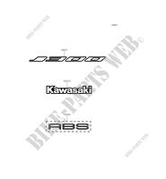 ETIQUETAS(SILVER) para Kawasaki J300 ABS 2014