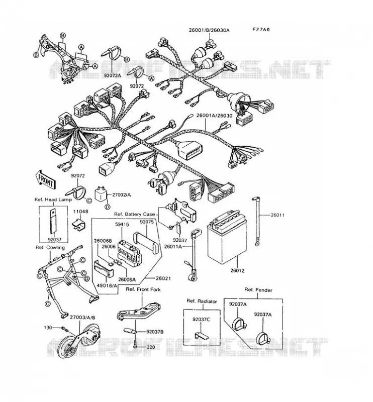 CHASIS EQUIPO ELÉCTRICO Kawasaki MOTOS 1000 1994 1000GTR  ZG1000-A9