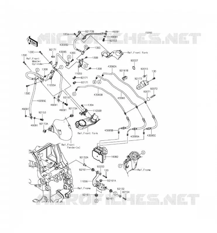 TUBO FRENO Kawasaki MOTOS 1400 2015 1400GTR ABS  ZG1400EFF