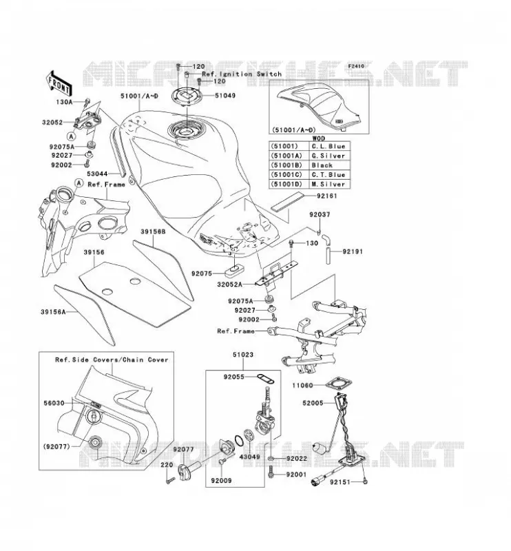 DEPÓSITO DE COMBUSTIBLE Kawasaki MOTOS 1200 2003 ZZR1200  ZX1200-C2H