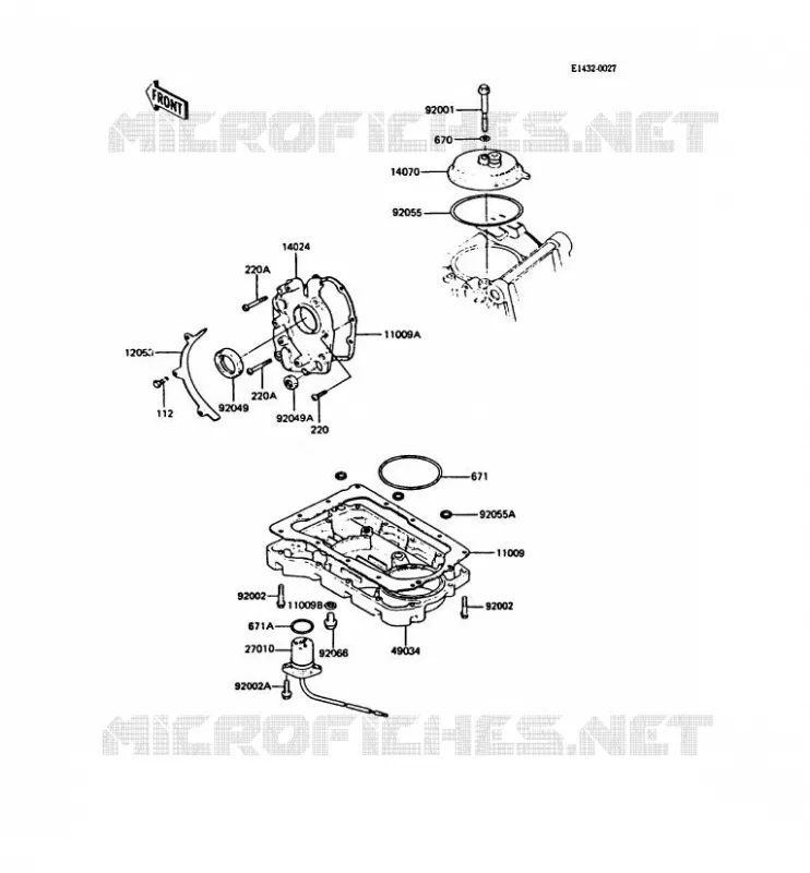CUBIERTA DE RESPIRO - PAN DE ACEITE Kawasaki MOTOS 550 1986 GPZ550  ZX550-A3