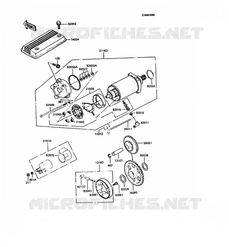 MOTOR DE ARRANQUE Kawasaki MOTOS 550 1986 GPZ550  ZX550-A3
