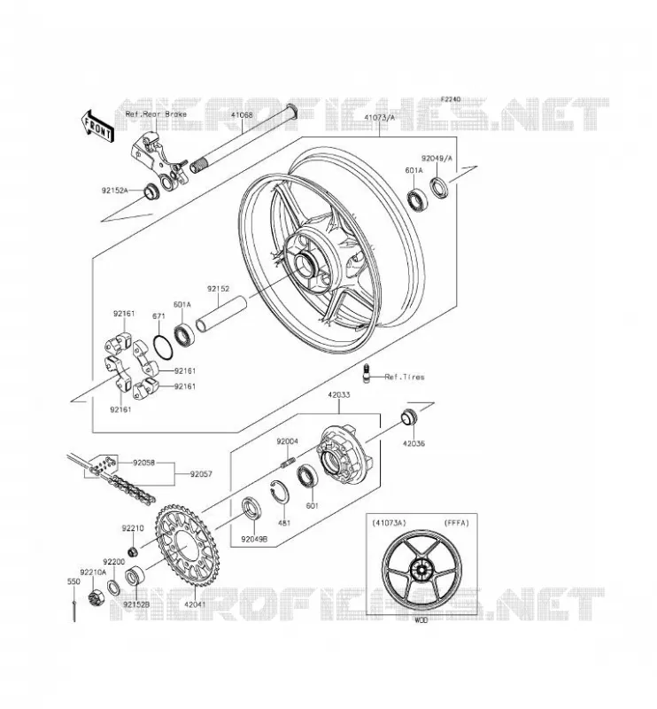HUB TRASERO Kawasaki MOTOS 636 2013 NINJA ZX-6R ABS  ZX636FDF